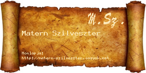Matern Szilveszter névjegykártya