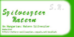 szilveszter matern business card